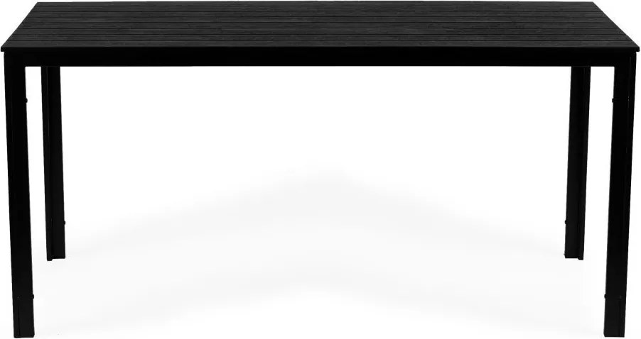 Stół ogrodowy polywood dla 6 osób Sorelia 156x78 cm, czarny