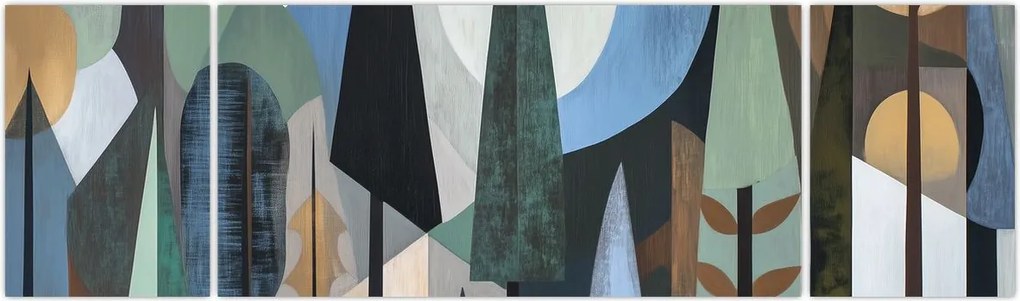Obraz - Naturalna geometria abstrakcyjna II. (170x50 cm)