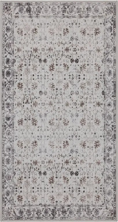 Dywan vintage INKA Floral z Efektem Postarzenia Kremowy 80 cm x 150 cm