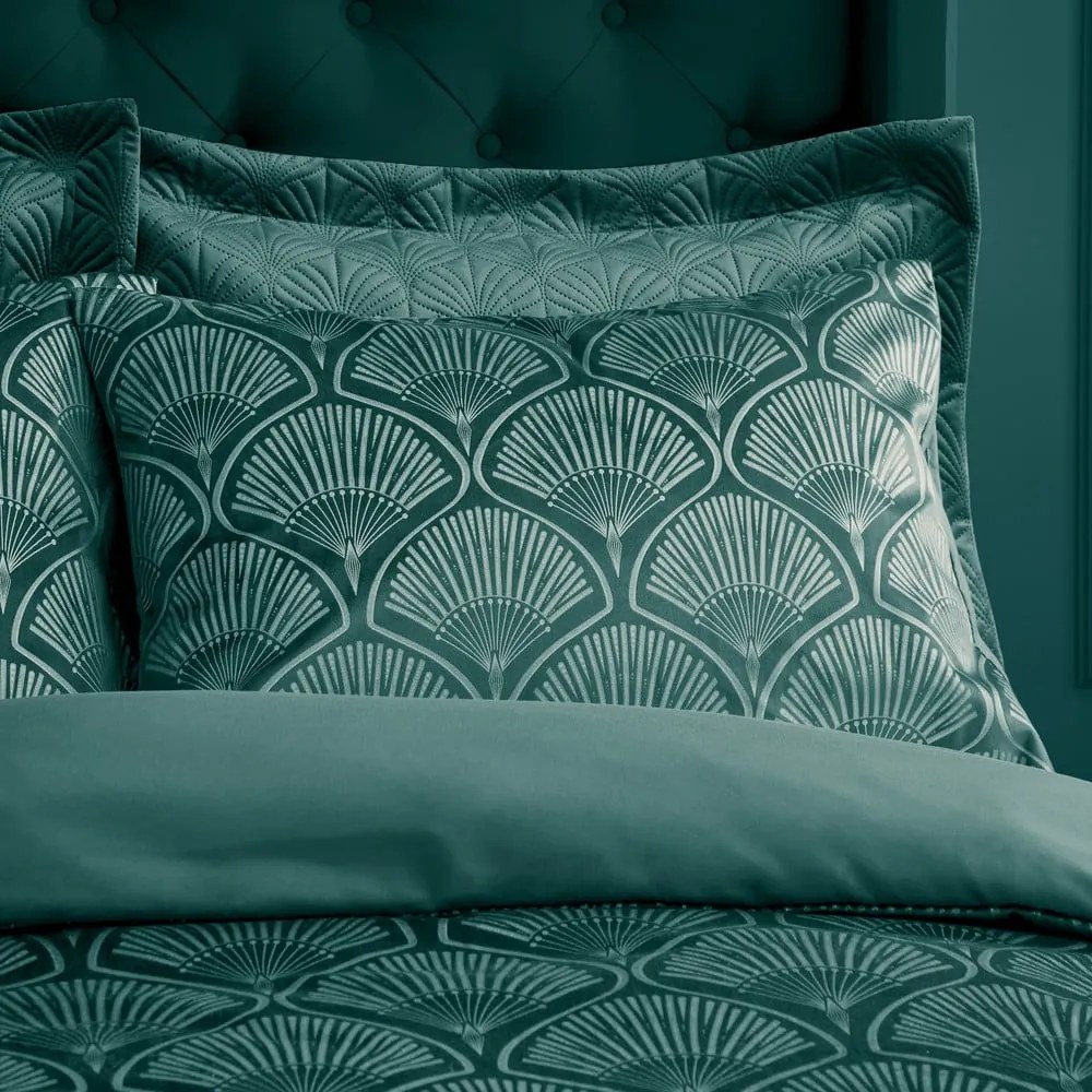 Zielona pościel dwuosobowa 200x200 cm Art Deco Pearl – Catherine Lansfield
