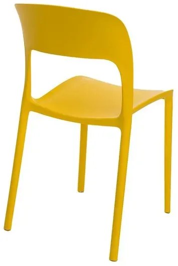 Żółte minimalistyczne krzesło z oparciem - Ginger 2X