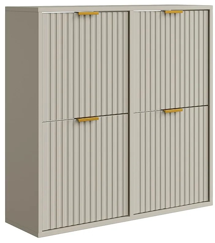 Szafka na buty z 4 klapami - Beżowo-złota - FRALYN by Pascal Morabito