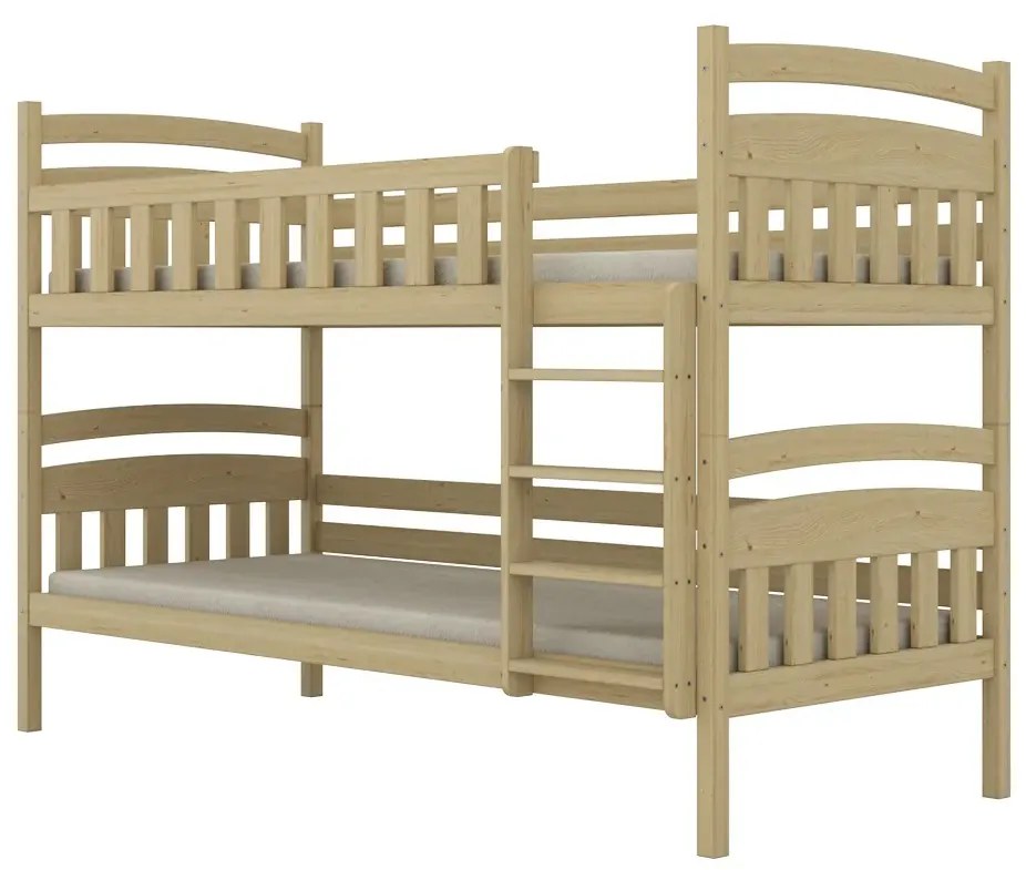 Łóżko piętrowe JULITA 160x80 sosna nielakierowana drewniane z szufladami KOCOT KIDS