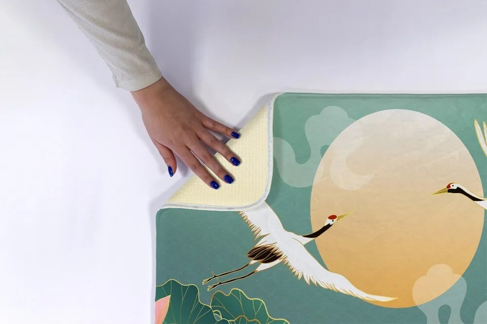 Antypoślizgowy dywanik łazienkowy Antypoślizgowy dywanik łazienkowy Ptaki Kwiaty