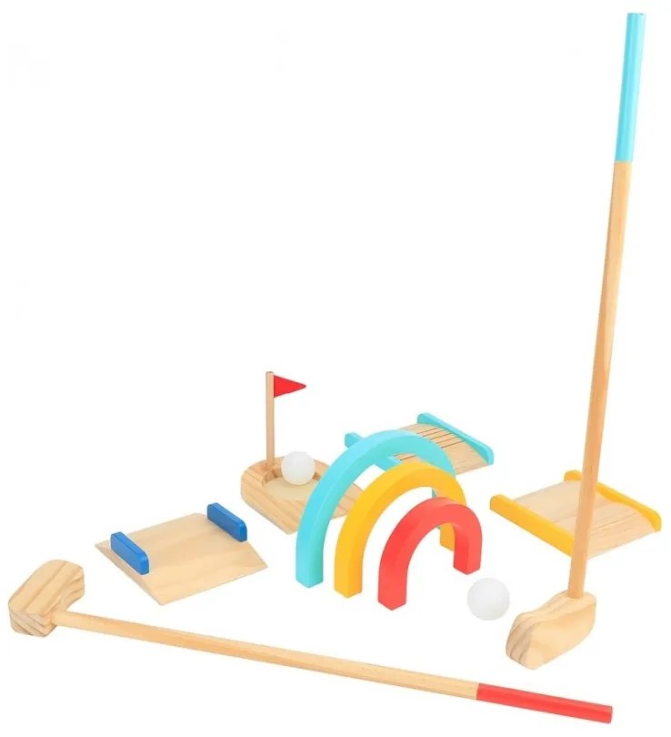 Tooky toy drewniany zestaw do gry w golfa dla 2 osób 13 el.