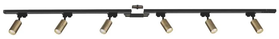 Zuma Line 3022 - Reflektor do systemu szynowego TUBE 6xGU10/35W/230V czarny/złoty