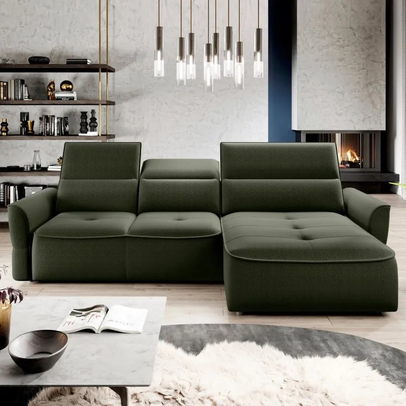 Narożnik MURILLO S Mini z elektryczną regulacją siedziska Prawostronny w tkaninie VOGUE 11 WERSAL