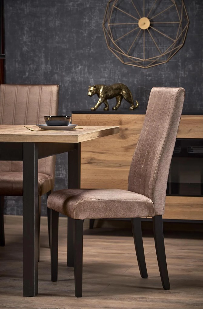 TIAGO KWADRAT stół rozkładany 90-125/90/75 cm dąb craft,czarny loft tradycyjny 4/6 osobowy