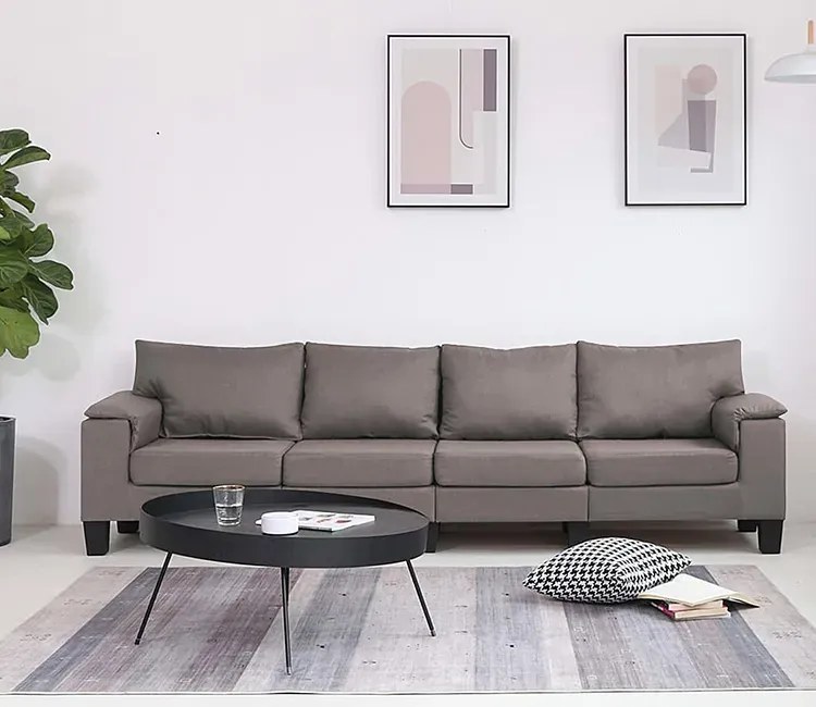 4-osobowa sofa taupe z podłokietnikami L4-T21