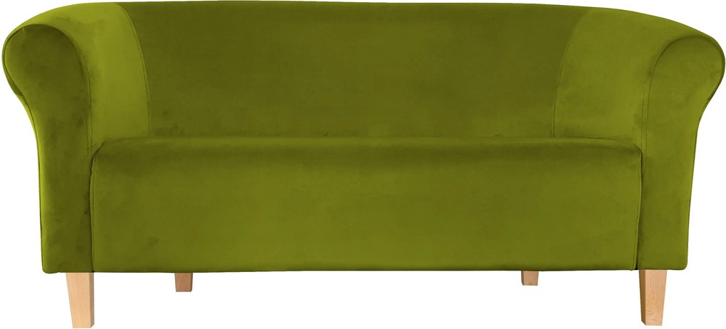 Sofa Milo tkanina Welur wygodna sofa tapicerowana do salonu i poczekalni : Kolor nogi - Drewno, Kolor tkaniny - VELVET - BL75, Typ tkaniny - Velvet, Wysokość nogi - 15 cm