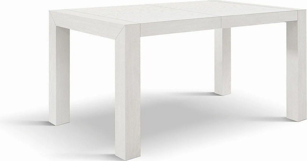 Stół drewniany, wykończenie biały jesion, 140x90-220x90cm długości - MARZAMEMI