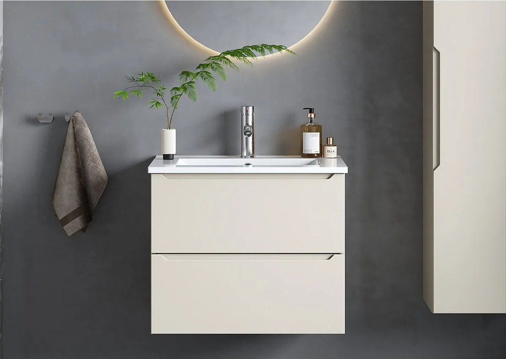 Kaszmirowy Zestaw do Łazienki 60cm Szafka z Umywalką Etna