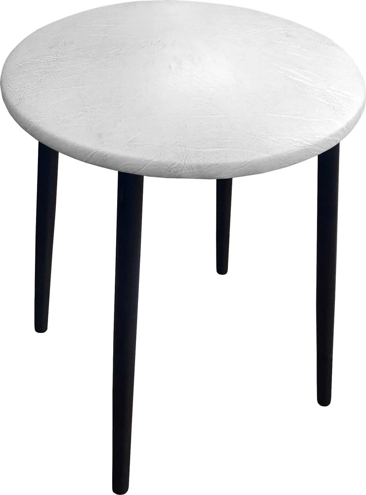 Taboret TRIX stelaż metalowy STOŁEK LOFT : Kolor nogi - Czarna stożek, Kolor tkaniny - SKAJ - AL12, Typ tkaniny - Skaj