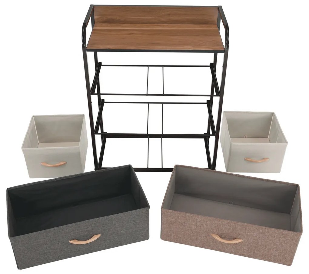 Komoda z szufladami z tkaniny HAZEL TYP 2, brązowy, M