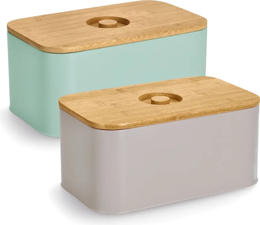 Chlebak puszka z bambusową pokrywką, 30 x 18 x 13 cm