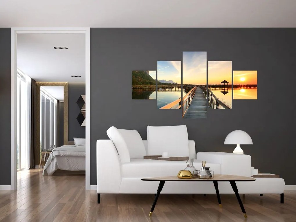 Obraz drewnianego molo (125x70 cm)