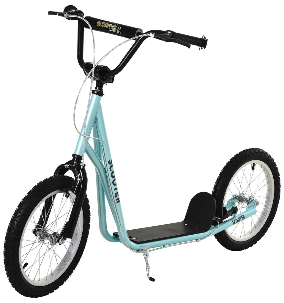 HOMCOM hulajnoga dziecięca hulajnoga miejska hulajnoga dziecięca 16 cali niebieska 139 x 58 x 90–96 cm hulajnoga dla dziewczynek aluminium