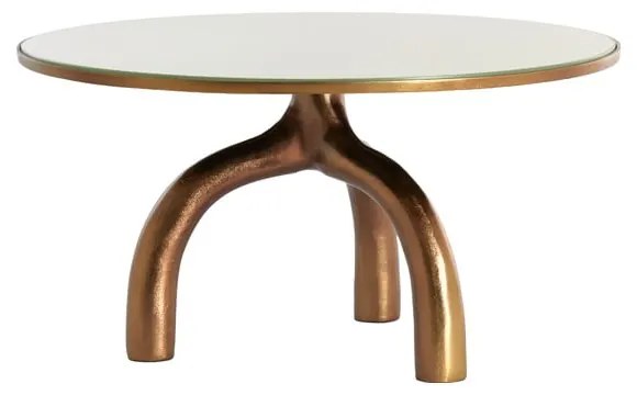 Szklany okrągły stolik w kolorze brązu i beżu ø 76 cm Mello – Light &amp; Living