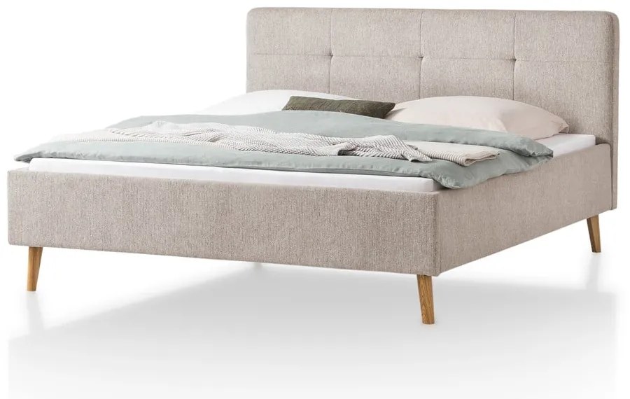 Szarobrązowe tapicerowane łóżko dwuosobowe 180x200 cm Smart – Meise Möbel
