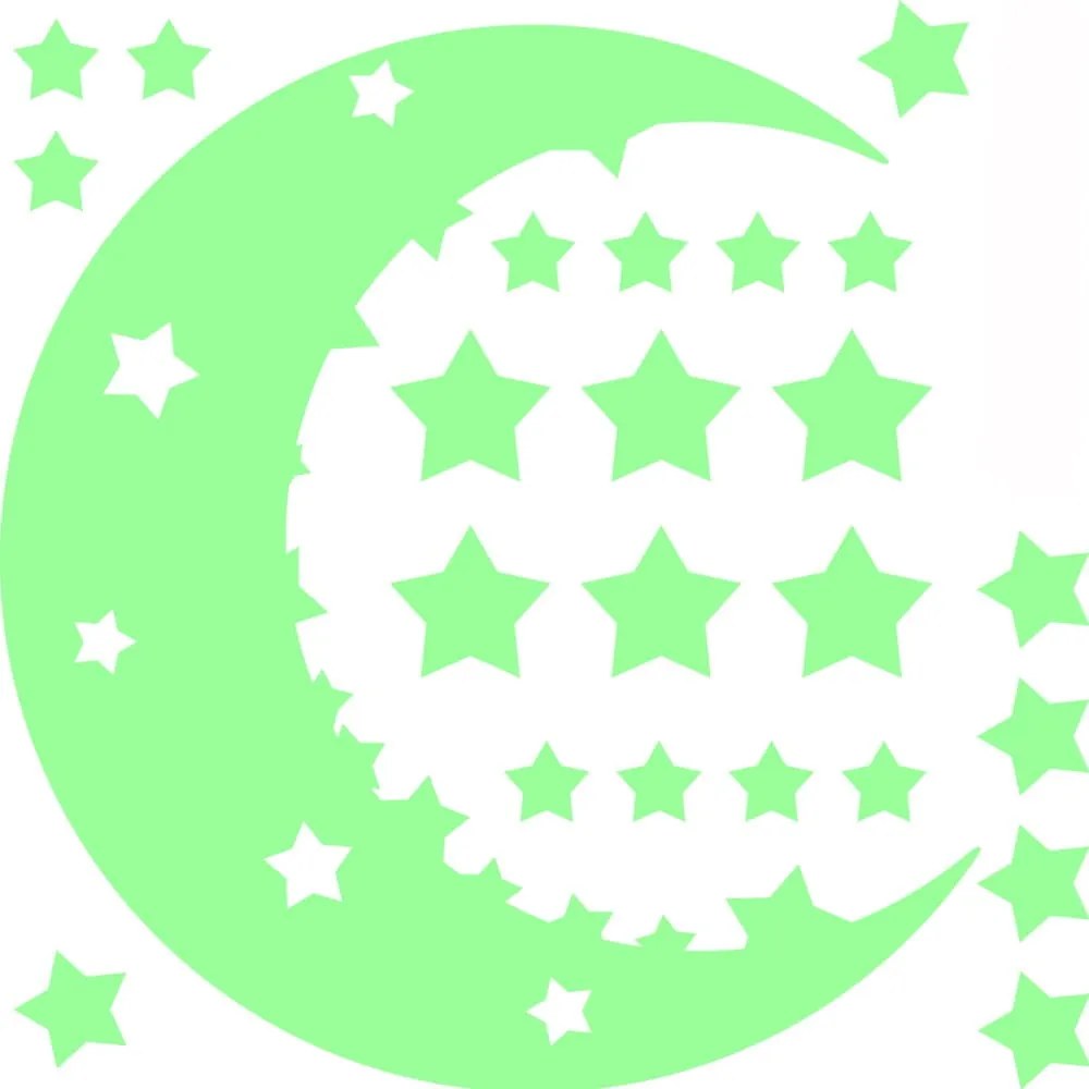 Komplet świecących naklejek dziecięcych Ambiance Moon and Stars