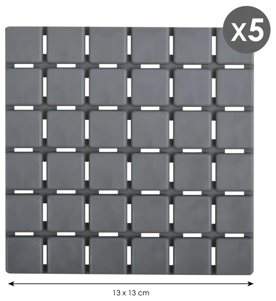 Maty antypoślizgowe do wanny 5 szt. 13x13 cm Quadro – MSV