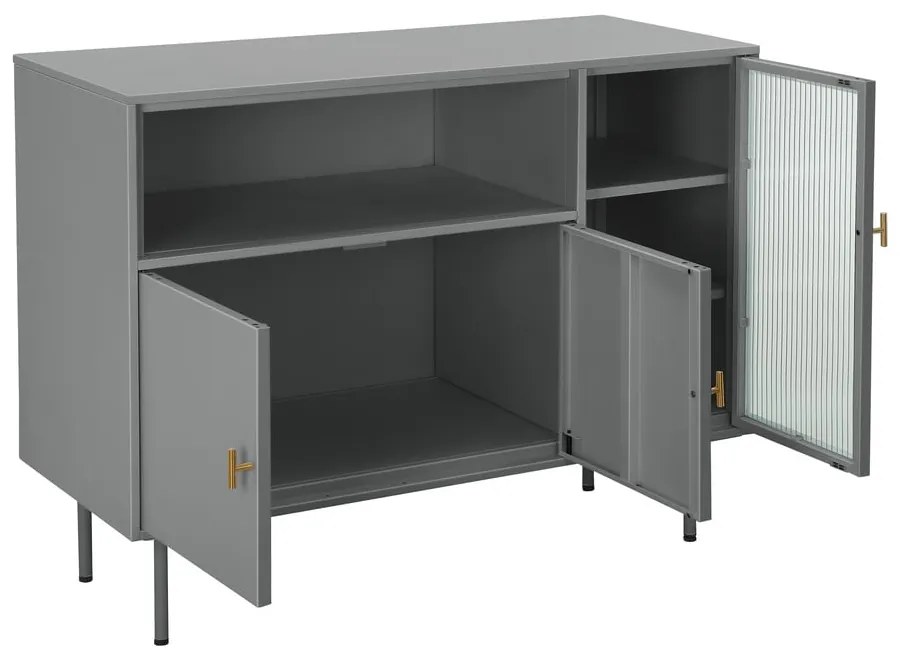 Szara metalowa witryna 104x80 cm Rosalie – Støraa