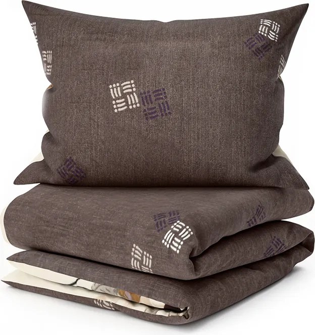 PrzytulneMieszkanie.pl PrzytulneMieszkanie.pl Dwustronna pościel DUO SENSE CARMELIA wzorzysta + poszewka na poduszkę 40x50 cm GRATIS Rozmiar pościeli: 70 x 90 cm | 140 x 200 cm