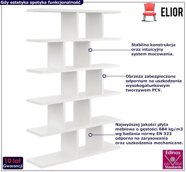 Biały skandynawski regał wiszący lub stojący - Adelo