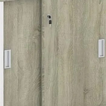 Szafka na kółkach MIRELLI 800 x 420 x 750, biały / dąb sonoma