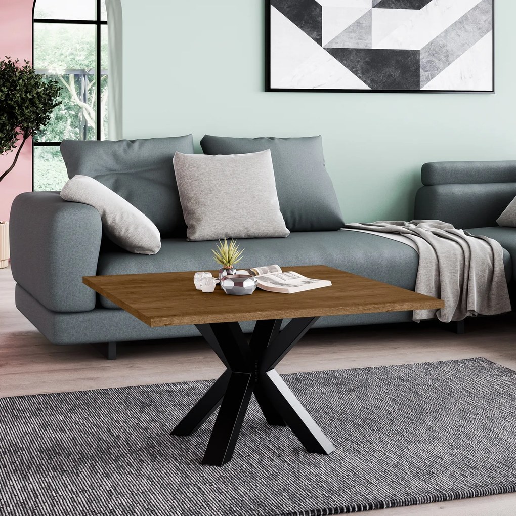 Kwadratowy stolik kawowy Noe z blatem 90x90 cm
