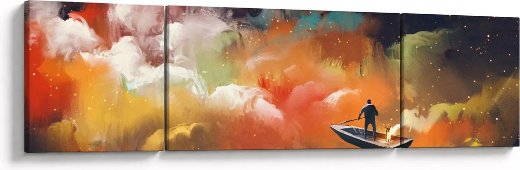 Obraz - człowiek unoszący się w kosmosie (170x50 cm)