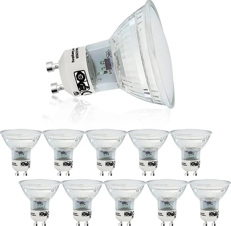 NETTLIFE Zestaw 10 ciepłych białych żarówek LED GU10 4W - PAR16 Wpuszczany reflektor punktowy 120° Kąt świecenia 3000K Oświetlenie Lampa kuchenna Lampa sufitowa