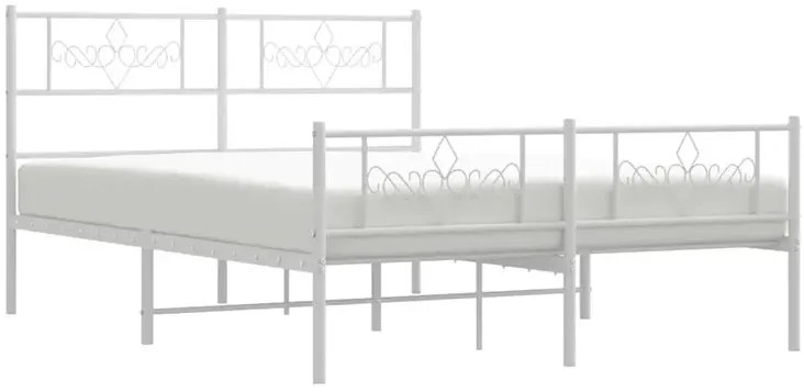 Metalowe białe łóżko rustykalne 140x200 cm - Radina