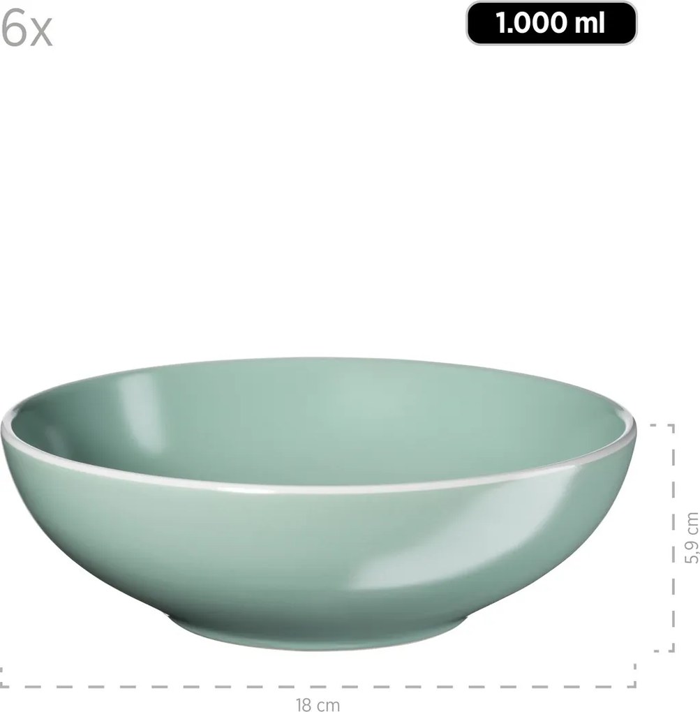 Mäser Zestaw naczyń stołowych 24 szt. ELISSA – zielony połysk