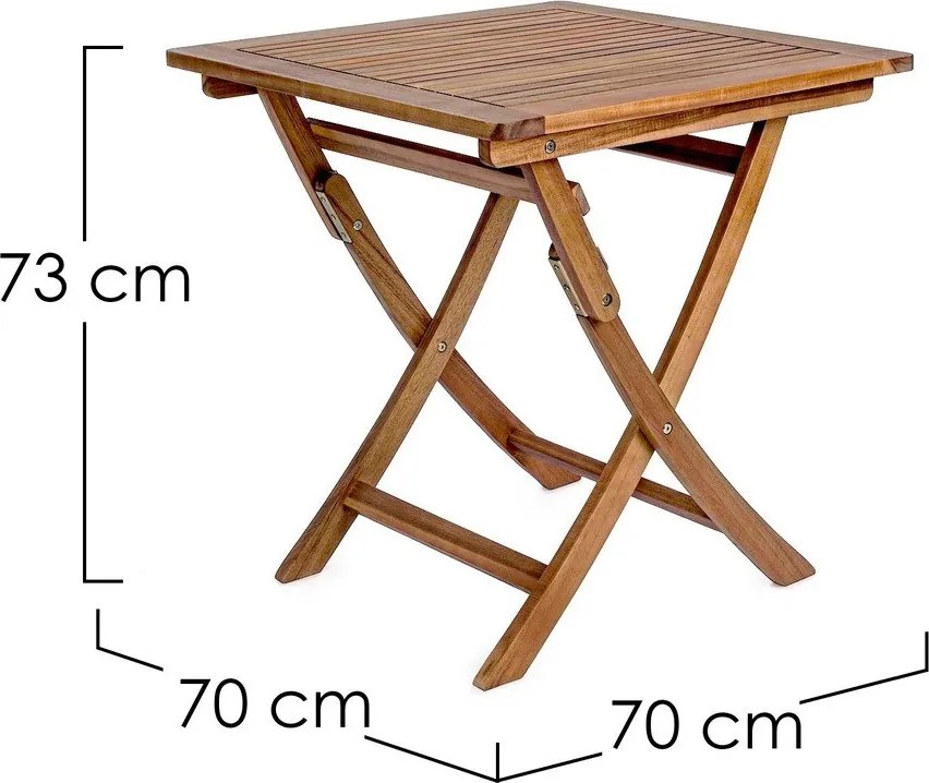 Stolik ogrodowy z litego drewna akacjowego 70x70 cm Noemi – Bizzotto