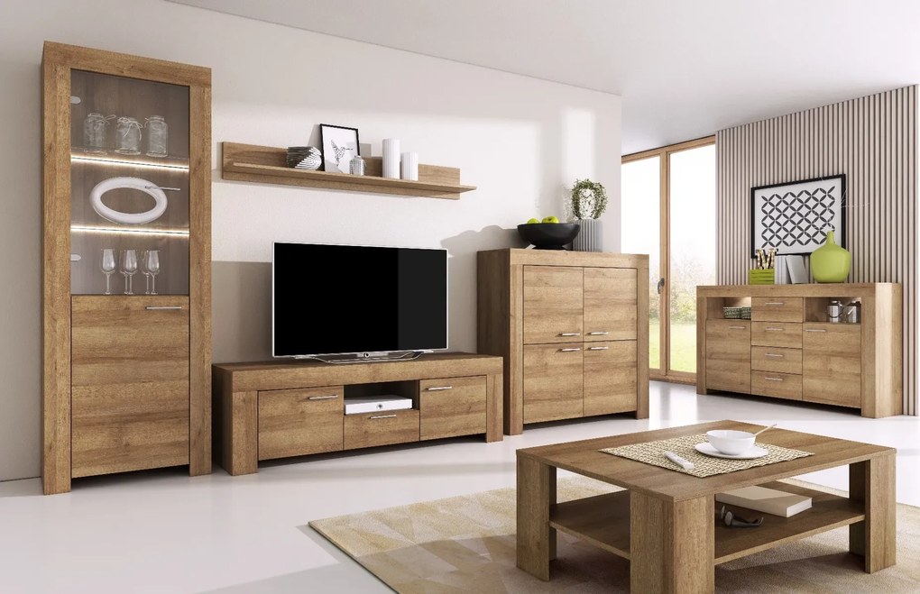 Stół rozkładany BROKON 140(180)x80 dąb riviera PIASKI Meble