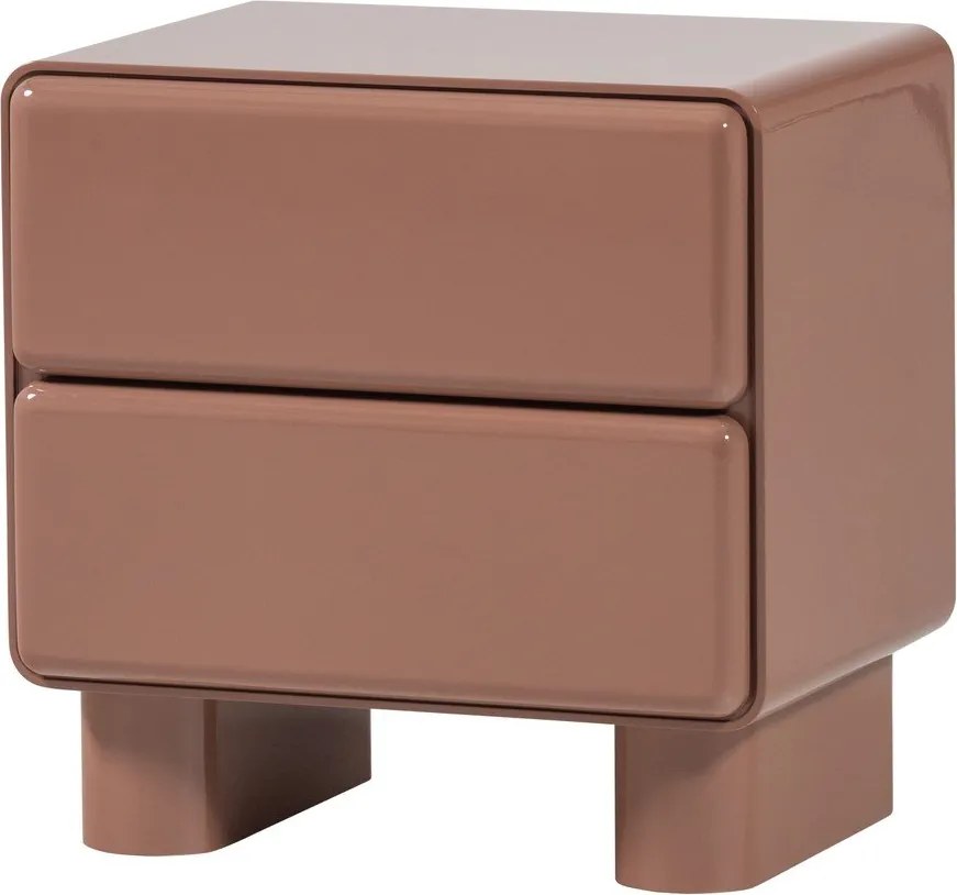 Różowa szafka nocna z połyskiem Lustra – WOOOD