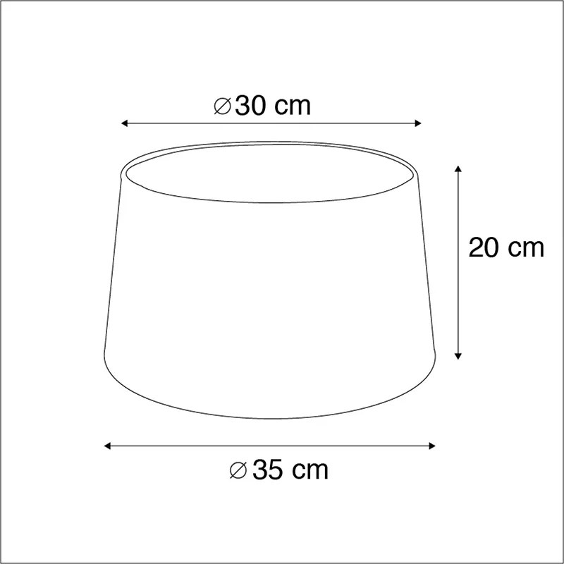 Abażur bawełniany czarny 35/30/20 ze złotym wnętrzem
