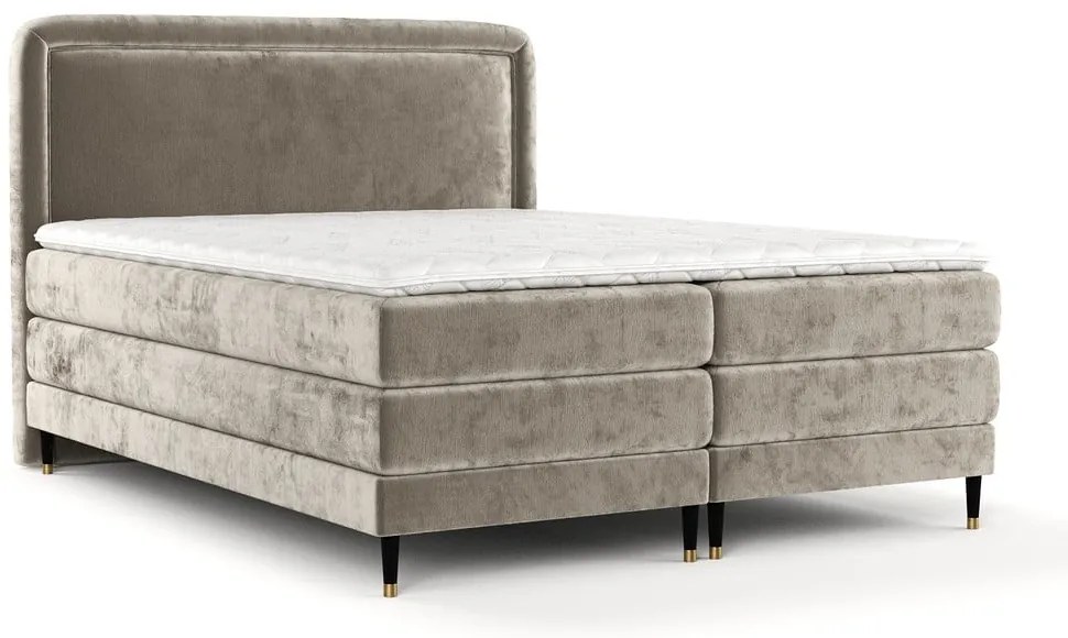 Jasnobrązowe łóżko boxspring 140x200 cm Dove – Maison de Rêve