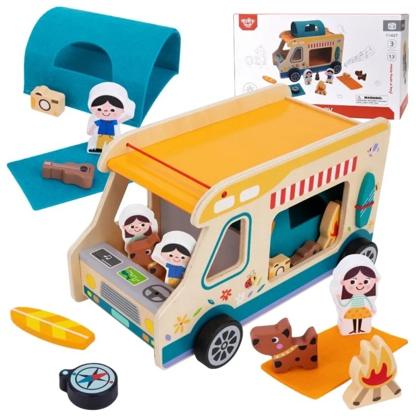 Tooky toy drewniany kamper postacie kemping
