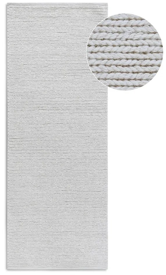Biały wełniany chodnik tkany ręcznie 80x200 cm Francois – Villeroy&amp;Boch