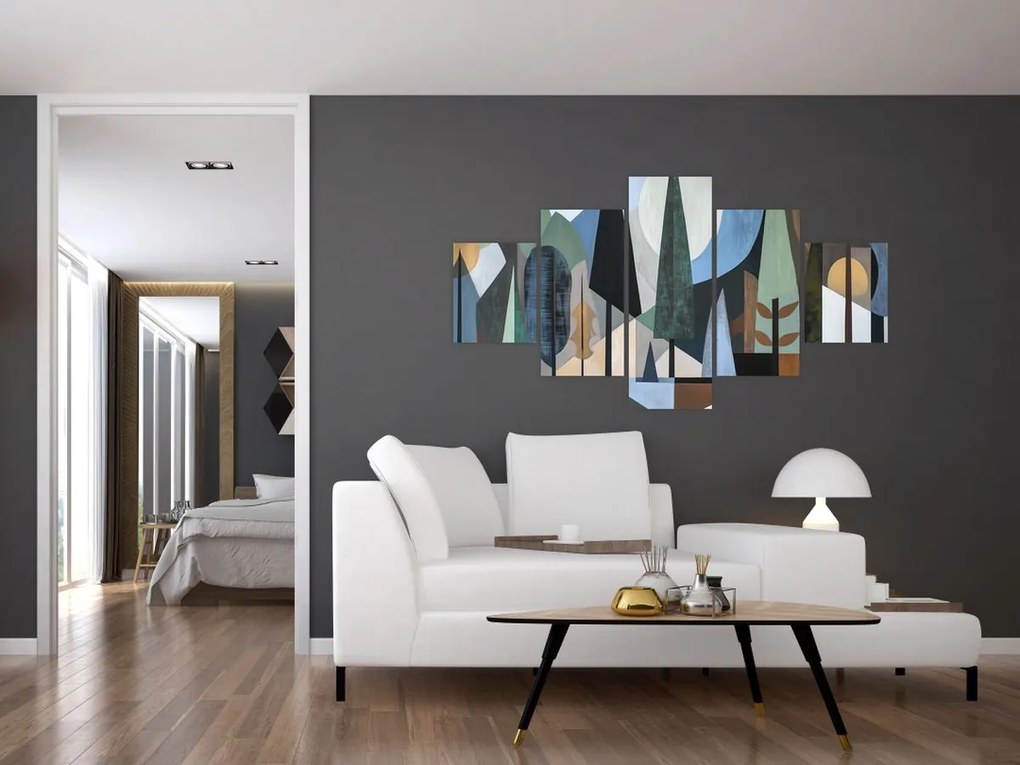 Obraz - Naturalna geometria abstrakcyjna II. (125x70 cm)