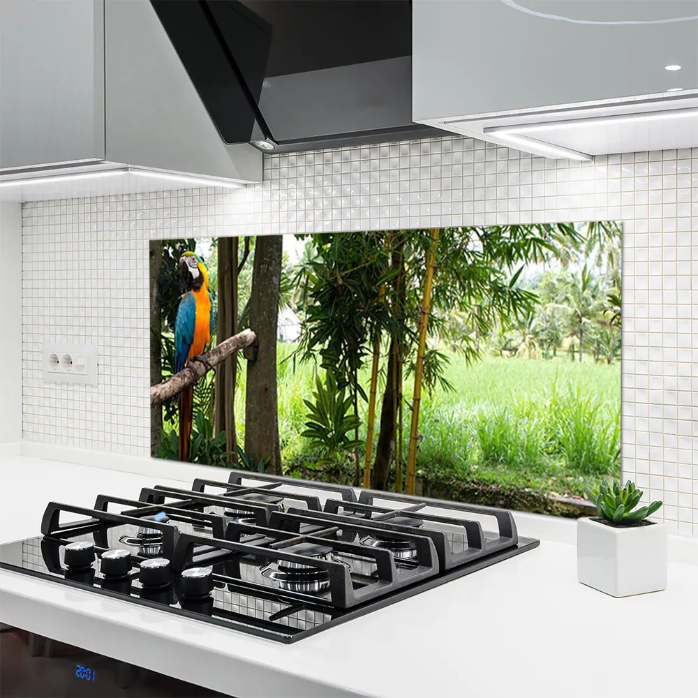 Panel Szklany Egzotyczna Papuga w Dżungli