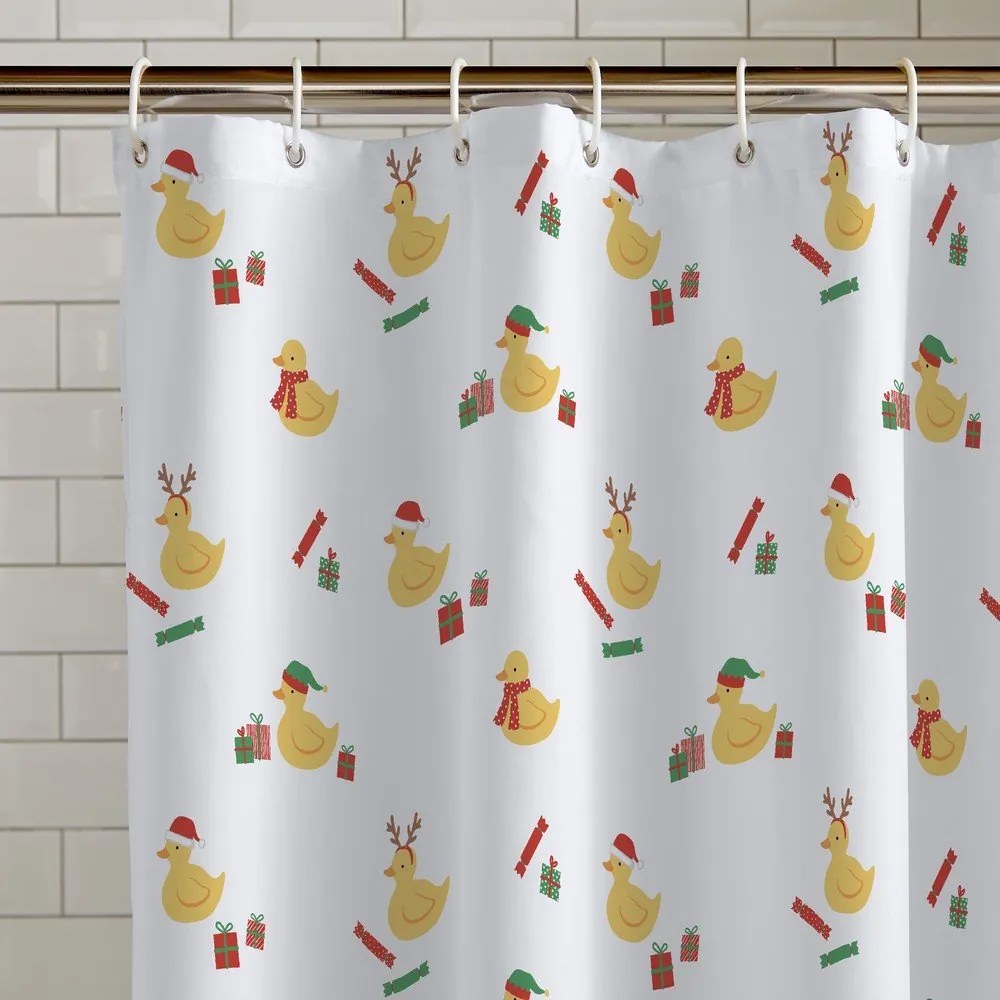 Zasłona prysznicowa 180x180 cm Christmas Quacker – Catherine Lansfield