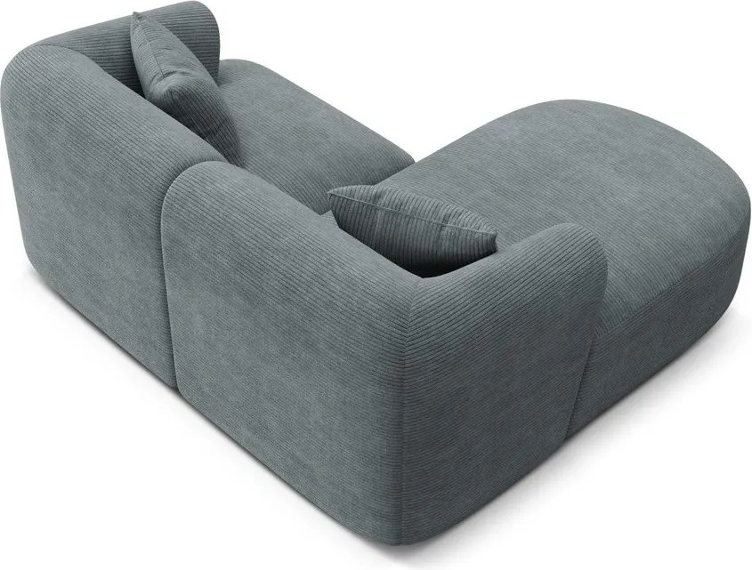 Ciemnoszary sztruksowy narożnik (lewostronny/z szezlongiem) Campi – Cosmopolitan Design