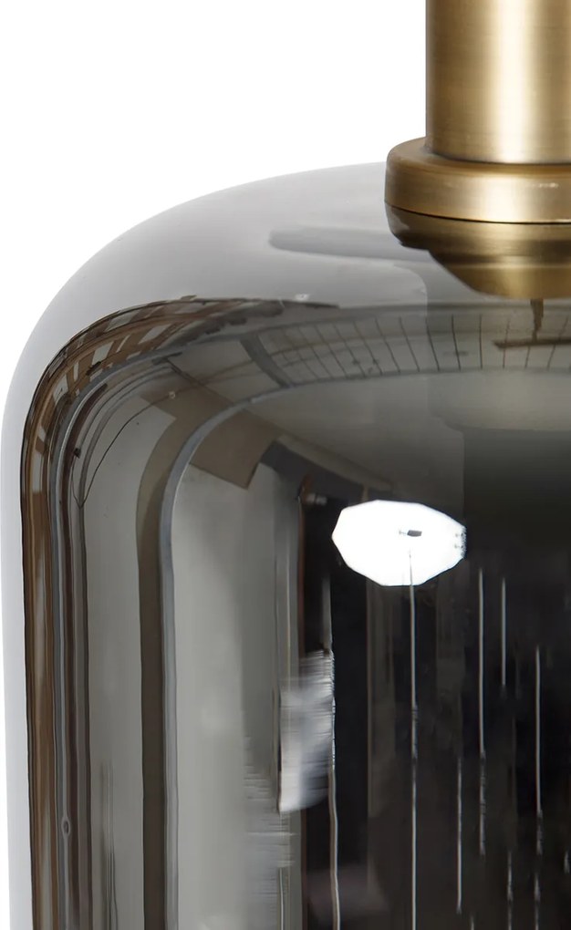 Lampa wisząca czarna ze złotem i przydymionym szkłem z 4 PUCC - Zuzanna