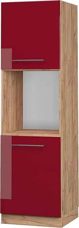Szafka kuchenna bordowa czerwień wysoki połysk 60x58x206.8 fame-line