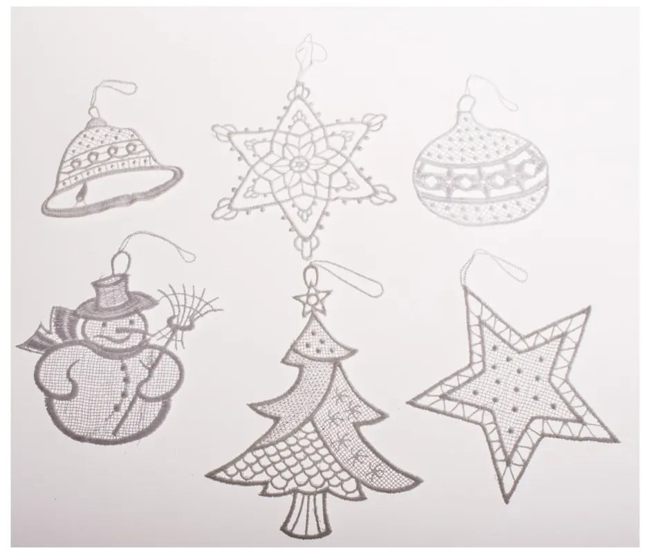 Tekstylne ozdoby świąteczne zestaw 6 szt. 11 cm Knit – Dakls