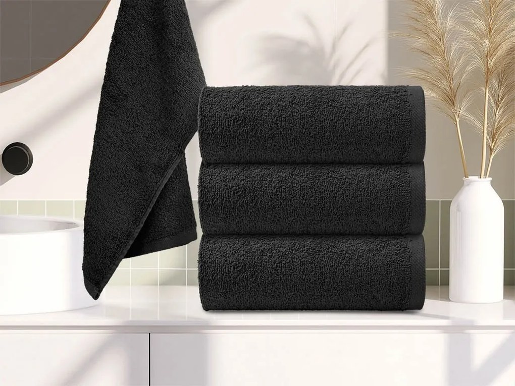 Ręcznik kąpielowy NORIELLE 70x140 cm czarny, 100% bawełna