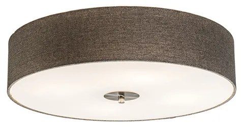 Rustykalna lampa sufitowa taupe 50 cm - Drum Jute Nowoczesny Oswietlenie wewnetrzne